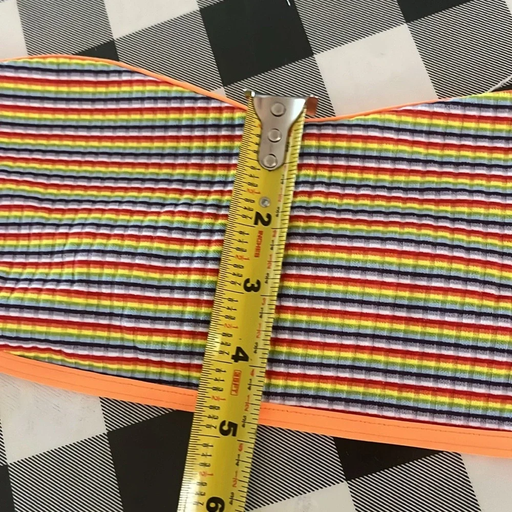 New Frankie’s Bikinis Women’s Rosabella Striped Bandeau Bikini Top Large